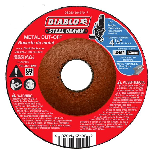 Steel Demon 4-1/2 In. Type 27 Metal Cut-Off Disc