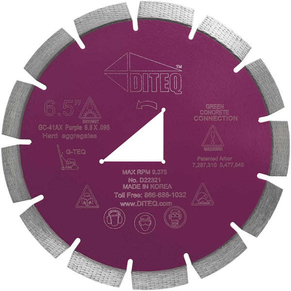 Diteq GC-41 Arix 6.5" x .095" | Z- Arbor | Purple Liberty Bell Early-Entry Soff-Cut Compatible Blade