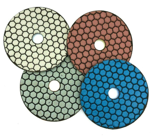 4" Diamond Polishing Pads - Dry, Grit 50 For Grinder On Granite & Stone