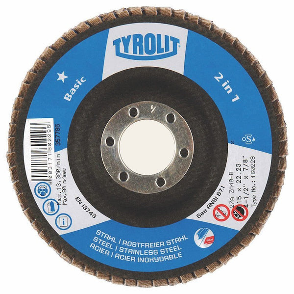 Tyrolit Basic 2 In 1 Zirconia Flap Discs For Steel And Stainless Steel Type 29