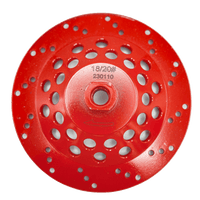 (Bulk Pack) 7" Premium Red Teardrop 18/20-Grit Super Aggressor™ Cup Grinding Wheel for Concrete - Diamond Blade Supply