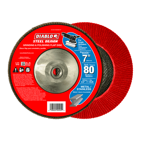 7 in. Steel Demon Flap Disc 80 Grit with Hub